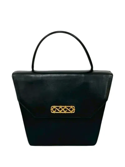 Pre-owned Celine 20th Century Leather Top Handle Bag Handbag In Black