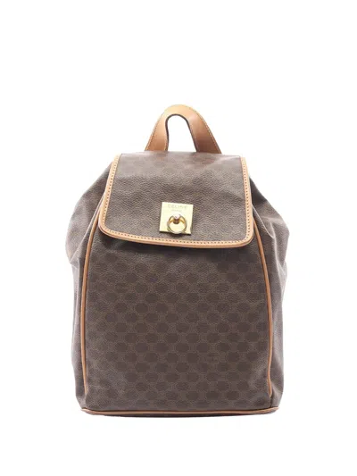 Pre-owned Celine 20th Century Macadam Backpack In Brown