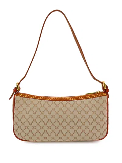 Pre-owned Celine 20th Century Macadam Canvas Shoulder Bag In Brown