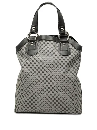 Pre-owned Celine 20th Century Macadam Canvas Tote Bag In Gray