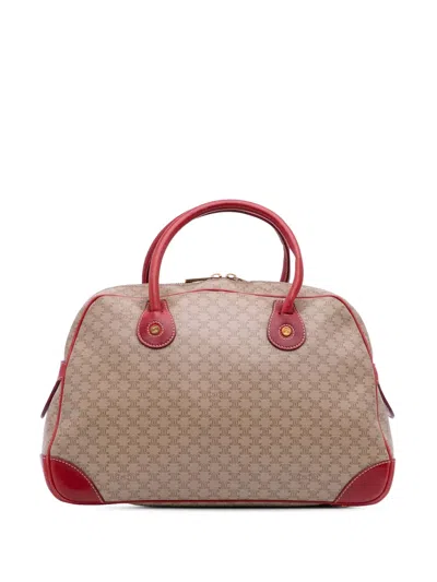Pre-owned Celine 20th Century Macadam Coated Canvas Handbag In Brown