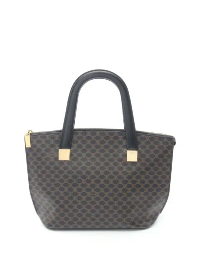 Pre-owned Celine 20th Century Macadam Coated Canvas Handbag In Brown