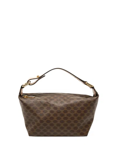 Pre-owned Celine 20th Century Macadam Coated Canvas Handbag In Brown