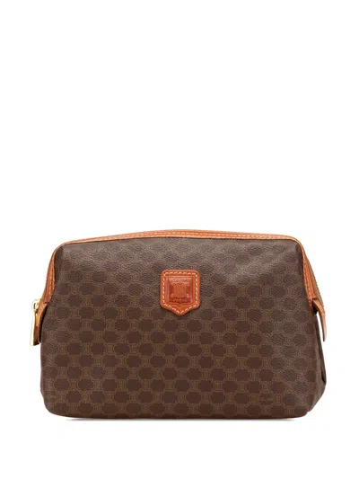 Pre-owned Celine 20th Century Macadam Coated Canvas Pouch