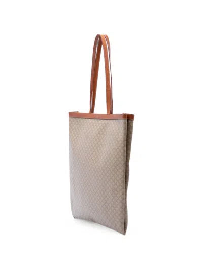 Pre-owned Celine 20th Century Macadam Coated Canvas Tote Bag In Neutrals
