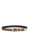 Celine 25mm Medium Western Belt In Suede Calfskin With Waxed Effect