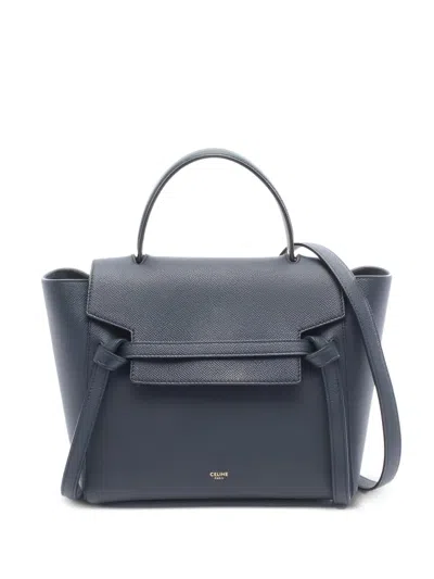 Pre-owned Celine 2way Leather Tote Bag In Blue