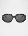 Celine 3 Dot Geometric Square Sunglasses In Blonde Havana Smoke