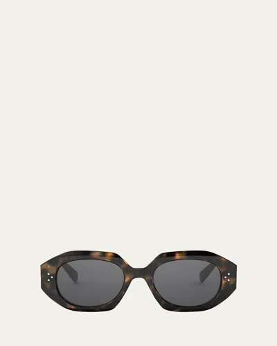 Celine 3 Dot Geometric Square Sunglasses In Blonde Havana/smoke