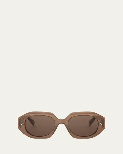 Celine 3 Dot Geometric Square Sunglasses In Brown