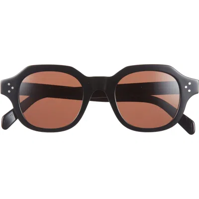 Celine 3 Dots 48mm Round Sunglasses In Black