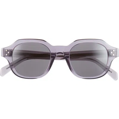 Celine 3 Dots 48mm Round Sunglasses In White