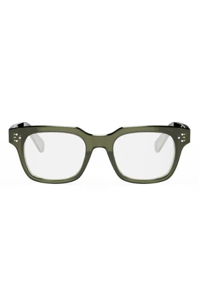 Celine 3 Dots 50mm Geometric Reading Glasses In Green