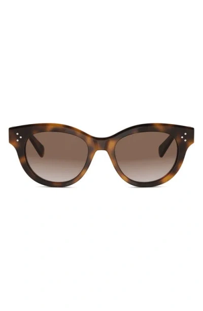 Celine 3 Dots 51mm Round Sunglasses In Brown