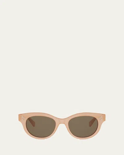 Celine 3 Dots 51mm Round Sunglasses In Brown