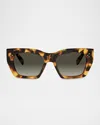 Celine 3 Dots Havana Square Sunglasses In Brown