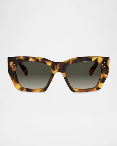 Celine 3 Dots Havana Square Sunglasses In Brown