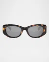 Celine 3 Dots Acetate Oval Sunglasses In Brown
