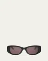 Celine 3 Dots Acetate Rectangular Sunglasses In Shiny Black