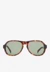 Celine 3 Dots Aviator Sunglasses In Green
