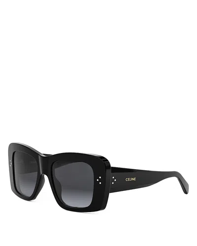 CELINE 3 DOTS BLACK GEOMETRIC SUNGLASSES, 53MM