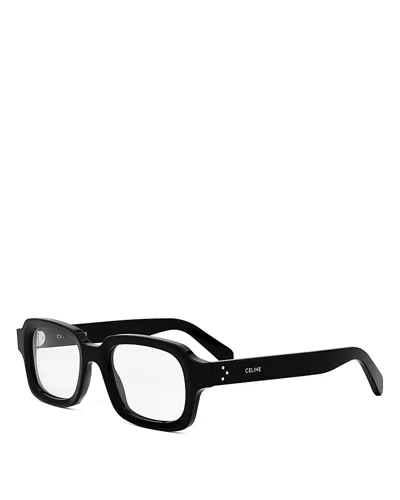 CELINE 3 DOTS BLACK RECTANGULAR EYEGLASSES, 51MM