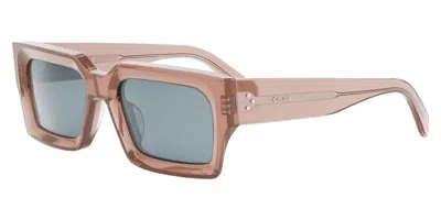 Celine 3 Dots Blue Rectangular Men's Sunglasses Cl40280u 74v 54 In Brown