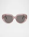 Celine Bold 3 Dots Acetate Cat-eye Sunglasses In Pnkosmk