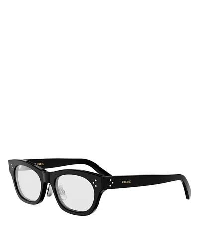 Celine 3 Dots Cat Eye Eyeglasses, 51mm In Black