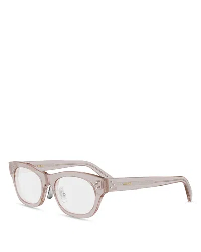 Celine 3 Dots Cat Eye Eyeglasses, 51mm In Brown