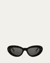 Celine Womens Black Cl40320u 3-dots Cat-eye Acetate Sunglasses In Black