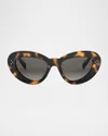 Celine 3 Dots Cat Eye Sunglasses In Dark Havana Gradient Brown