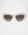 Celine 3 Dots Cat Eye Sunglasses In Ivory Gradient Brown