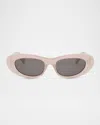 Celine Triomphe Round Acetate Sunglasses In Pnkosmk