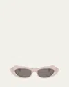 Celine Triomphe Round Acetate Sunglasses In Pnkosmk