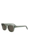 Celine 3 Dots Geometric Sunglasses, 49mm In Shiny Dark Green/brown