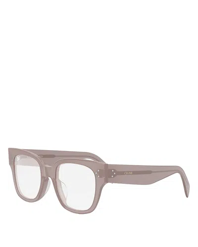 Celine 3 Dots Hd Geometric Eyeglasses, 52mm In Brown