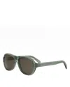 Celine 3 Dots Pilot Sunglasses, 56mm In Green/brown Solid