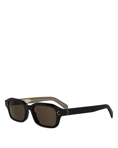 Celine 3 Dots Rectangular Sunglasses, 52mm In Black