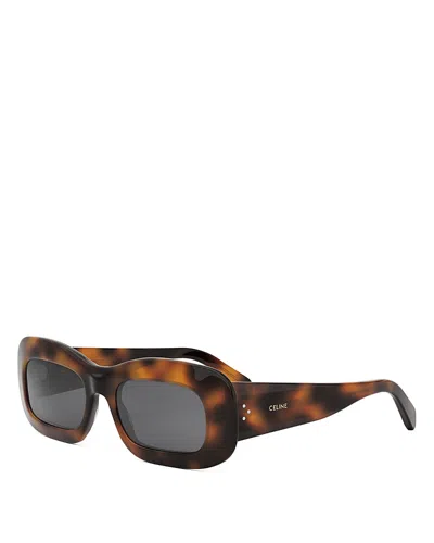 Celine 3 Dots Rectangular Sunglasses, 53mm In Brown