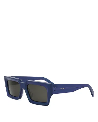 Celine 3 Dots Rectangular Sunglasses, 54mm In Blue