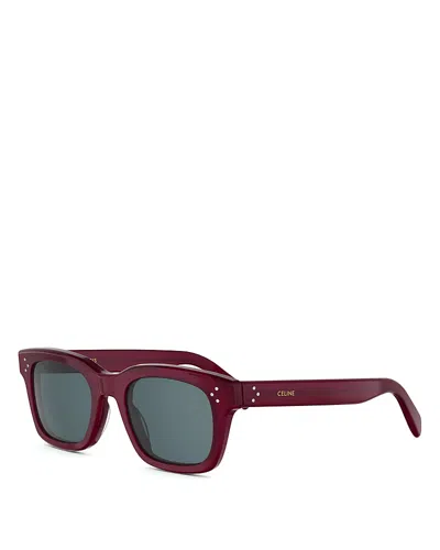 Celine 3 Dots Square Sunglasses, 51mm In Burgundy