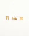 Celine Céline 3-piece Set, Horse Carriage, Triomphe And Logo Earrings In Gold