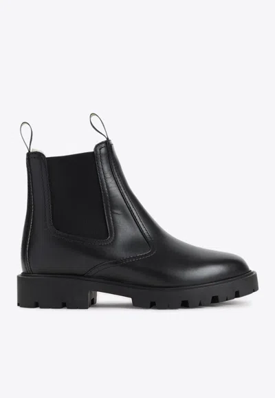 Celine 35 Shearling Calf Leather Chelsea Boots