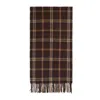 Celine Checked Scarf Fringed Edges In Brown