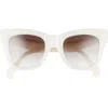 Celine 50mm Gradient Cat Eye Sunglasses In Milky White/brown