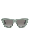 Celine 51mm Cat Eye Sunglasses In Shiny Light Green/smoke