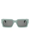 Celine 54mm Rectangular Sunglasses In Shiny Light Green/smoke