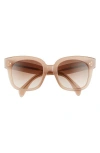 Celine 54mm Square Sunglasses In Light Brown/gradient Brown