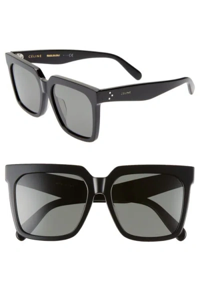 Celine Oversized Square-frame Acetate Sunglasses In Black
